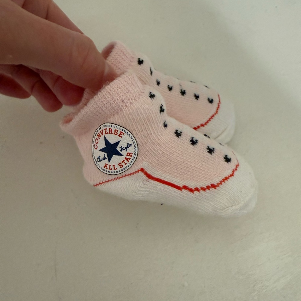 Pink Newborn Converse socks